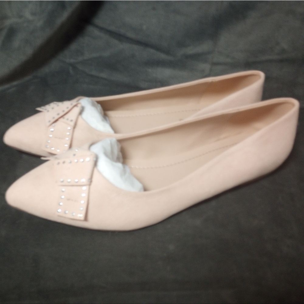 Stillieve Women's Classic Bow Rhinestone Studs Ballet Flats Size 11 New WO Box
